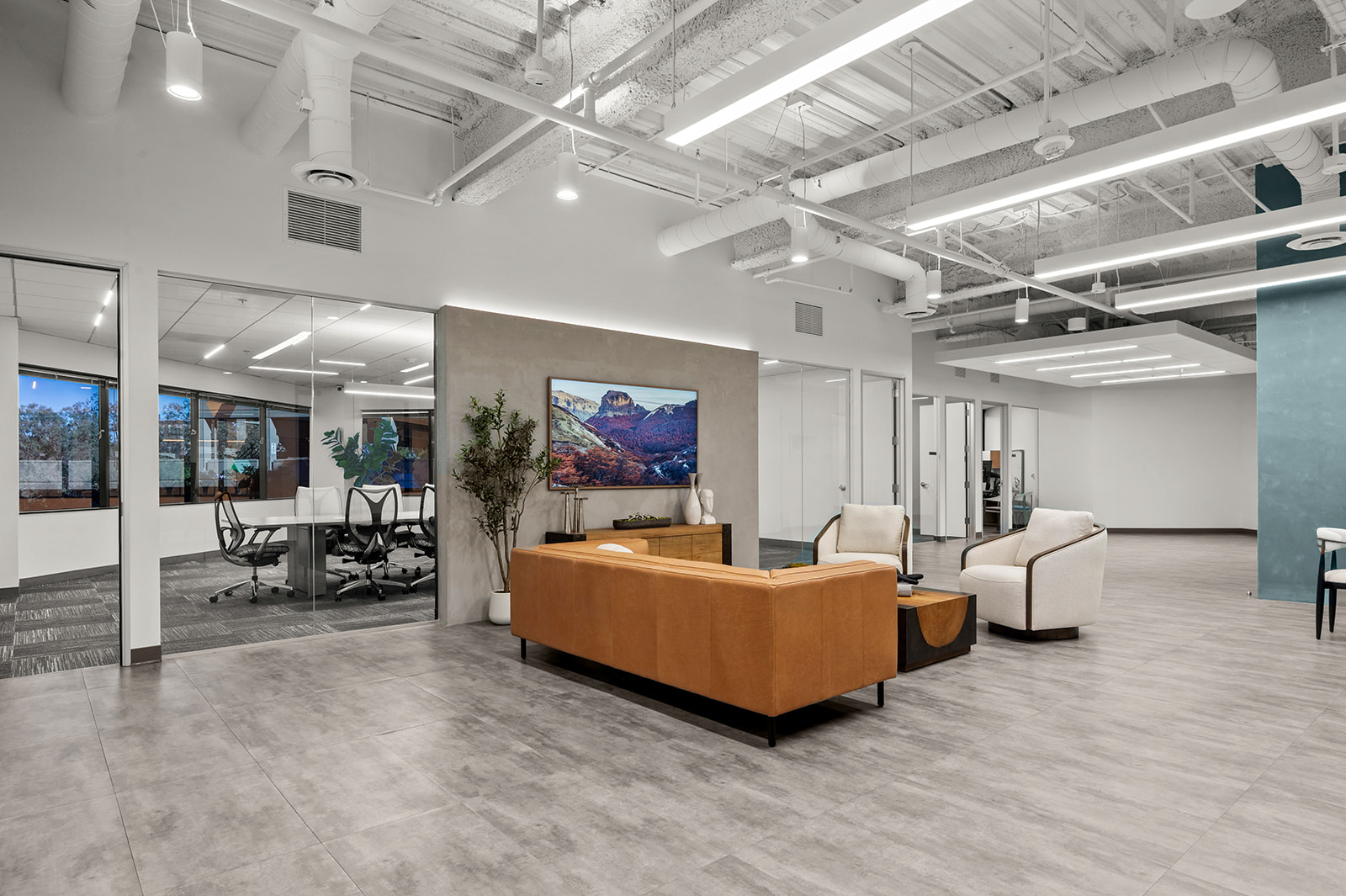 Campus hallway with signage